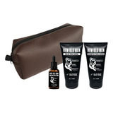 Kit Shampoo, Balm E Óleo Para Barba Blue Ridge New Old Man C