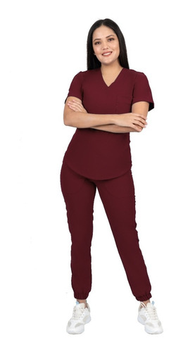 Uniforme Quirurgico Jogger Mujer Antifluidos Vino