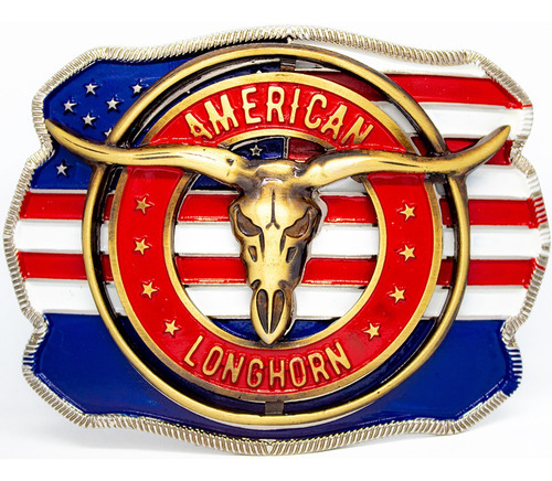 Fivela Cowboy Texas Longhorn Original Bull Eua Luxo