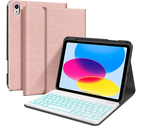 Keyboard Case Juqitech, Backlit, Compatible With iPad Ac