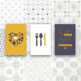 Kit 3 Quadros Decorativos Cozinha Gourmet Frases 20x30cm