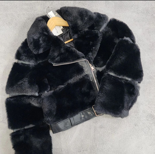 Campera Cuero Piel Tapado Mujer Peluche Gamulan