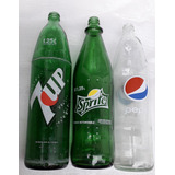 Botellas Antiguas Seven Up Pepsi Sprite Vidrio Vacia  X 3