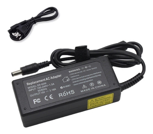 Carregador Para Notebook Samsung Rv411 Rv415  19v 3.16a 65w