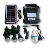 Kit Panel Solar Radio Portátil Bluetooth+4 Bombillos+lampara