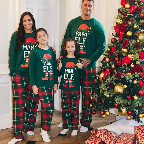 - Navidad, Santa Padre Hijo Familia Pijamas Traje De Casa