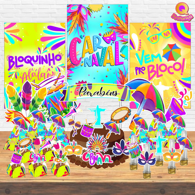 Kit Festa Bloquinho Carnaval Folia Decoração Festa