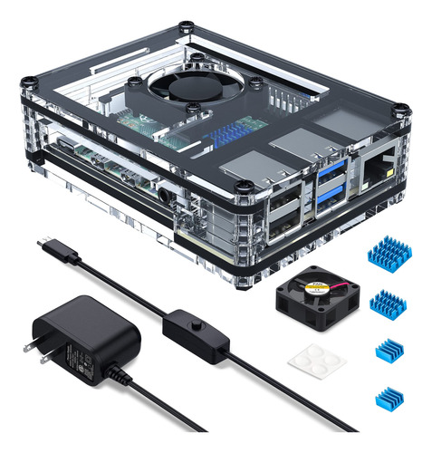 Miuzei Funda Raspberry Pi 4 Con Ventilador De Refrigeracin P