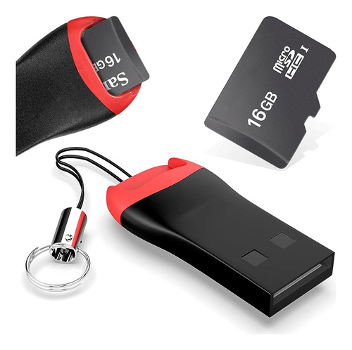 Leitor De Cartão Memória Micro Sd Pendrive Usb2.0 Portátil