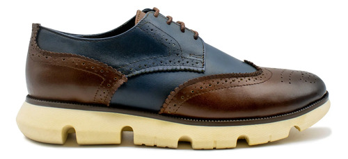 Zapato Bostoniano De Piel Azul/café Caballero Andre Bocassi