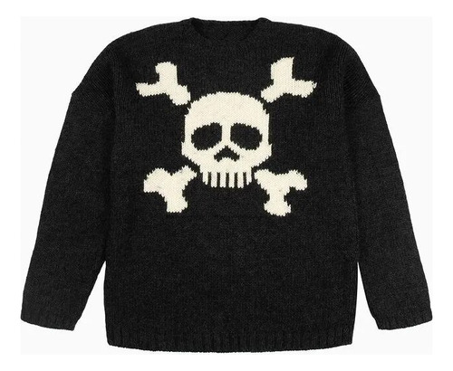 Suéter De Punto Con Estampado De Calavera Para Hombre, De Ma