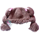 Gorro Cabbage Patch Coletas Largas Crochet