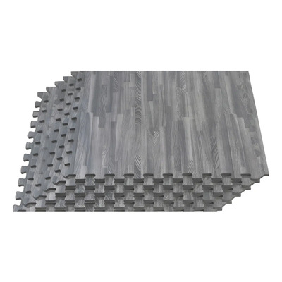Tapete Piso Eva Foam 16 Pzs Estilo Madera 60x60x1cm 5.76m2 Color Gris | Envío gratis