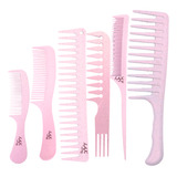 Kit Cabeleireiro 6 Pentes Para Penteados Desembaraçar *rosa