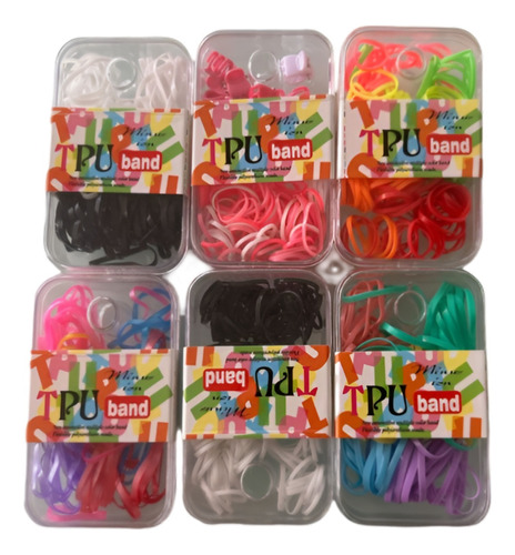 Ligas De Cabello Elásticas Colores 6 Pack Donas 