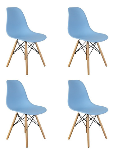 Kit 4 Cadeiras Eiffel Cozinha Escritório Charles Eames Cinza