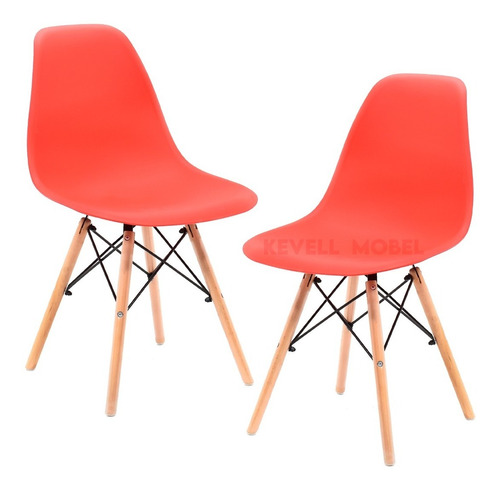 Set De 2 Sillas Eames Modernas Minimalistas Comedor Colores