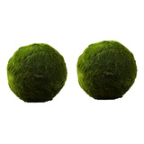 2 Bolas De Musgo Artificiales Verdes, Piedras Decorativas De
