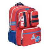 Mochila Grande Reforzada Chenson Original Skylab Porta Tablet Astronauta Nasa Fuel Rojo, 64082 Ideal Para Primaria Y Secundaria Lapicero Muchas Bolsas