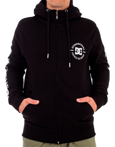 Campera Canguro Dc Lifestyle Hombre Star Pilot Negro Cli