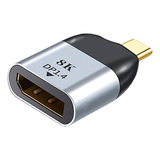 Usb C Macho A Displayport 1.4 Adapter 8k 60 Hz Compatible