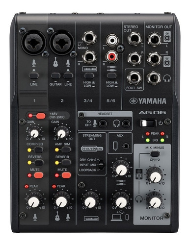 Mesa De Som E Interface Yamaha Ag06 Mkii | Gamers | Live 