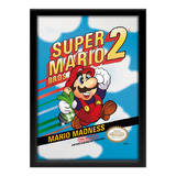 Quadro Retrogame Capa Super Mario Bros 2 Nes Nintendo A3