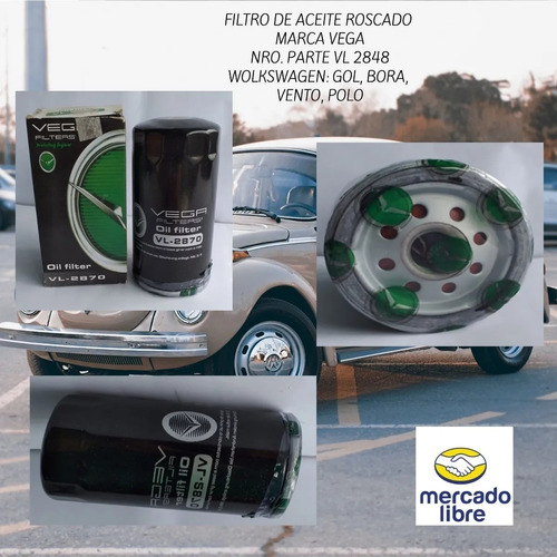 Filtro Aceite Vw New Beetle Crossfox Gol Bora Vento Polo  Foto 3