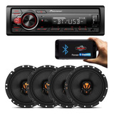 Rádio Pioneer Bluetooth +jogo 4 Falantes Jbl 6 P/ Fiat Mobi