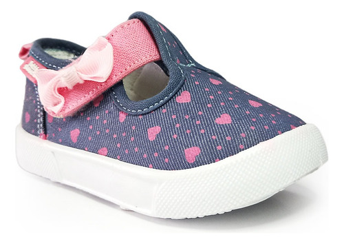 Tenis Bubble Gummers Dolly Mezclilla/coral Textil Niñas