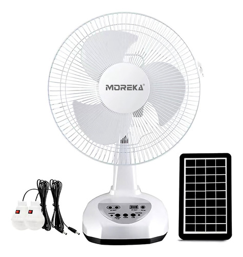 Ventilador Solar Recargable De Mesa Cargador De Celular