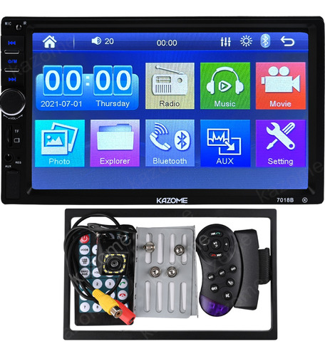 Auto Estéreo Táctil Bluetooth Mirrorlink Usb Fm Aux Cámara