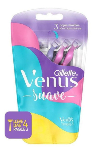 Aparelho De Depilar Gillette Venus Suave 4 Unidades