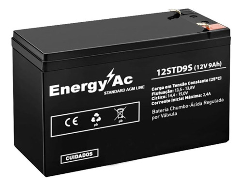 Bateria Energy-ac Vrla  Agm Eac-12std9  12v 9 Ah