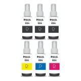 Kit 6 Refil Tinta Para Uso Epson 664 L455 L495 L380 Bk C Y M