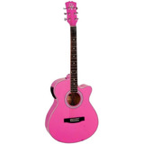 Violão Elétrico Phoenix Western Aço Px-188 Rosa