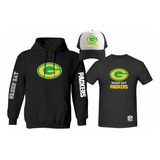 Kit Sudadera + Playera + Gorra Mod Green Bay Packers Nfl