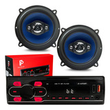 Kit Alto Falante 5 Pol + Toca Radio Carro Mp3 Player Usb Fm