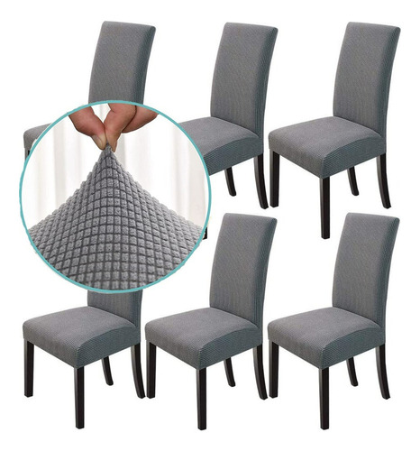 6 Pzas Fundas Elástica Protectora De Silla Comedor Removible