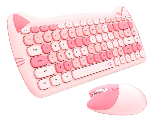 Traje Teclado Y Ratón Rosa 2,4 G Geezer Dpi Mouse Cute