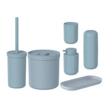 Kit Lavabo Banheiro 6 Peças Azul Glacial Premium Resistente