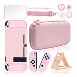 Brhe Pink Travel Carrying Case Accessories Kit For Nintendo 