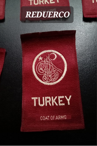 Escudo De Armas Impreso En Seda 7,5x4,5 Turquía Turkey 