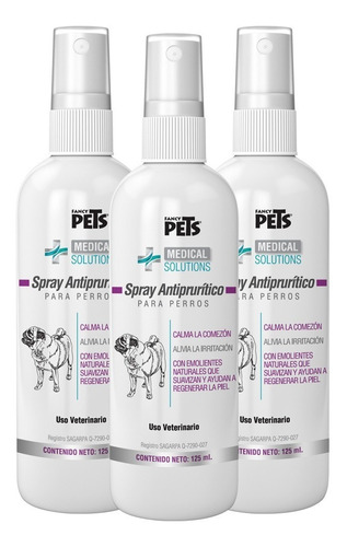 3 X Spray Antipruritico Medical Solution  125ml Fancy Pets