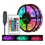 Cinta Led Multicolor Rgb Luz 5mts + Control + Adaptador