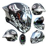 Casco Para Moto Negro Mate Gris Deportivo Certificado Xtrong