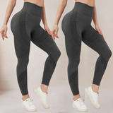 Kit 2 Calça Legging Academia Levanta Bumbum Fitnes S Costura