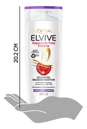  Shampoo Reparación Total 5 Extreme De Elvive L'oréal 370ml