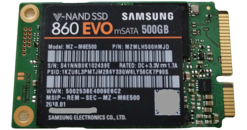 Disco Ssd Msata Samsung 860 Evo 500gb / Villurka Comp