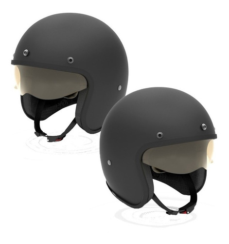 Casco Hawk 721 Cafe Racer Vintage Negro Mate Argenmotos